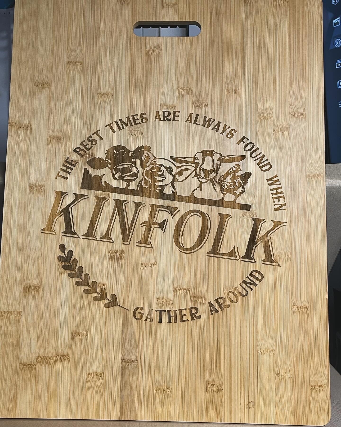 Custom Laser Engraved Cutting Boards with Handle