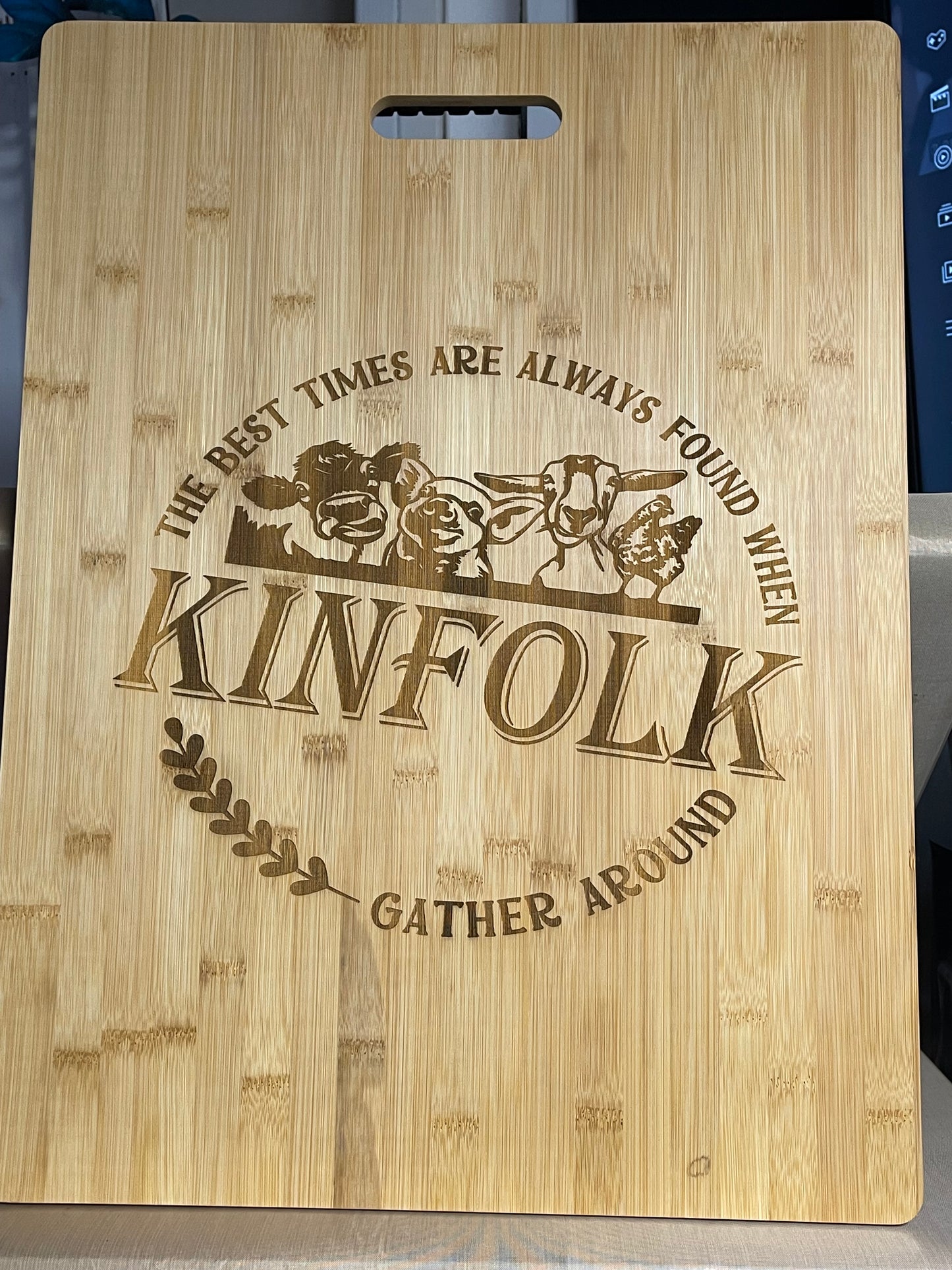Custom Laser Engraved Cutting Boards with Handle